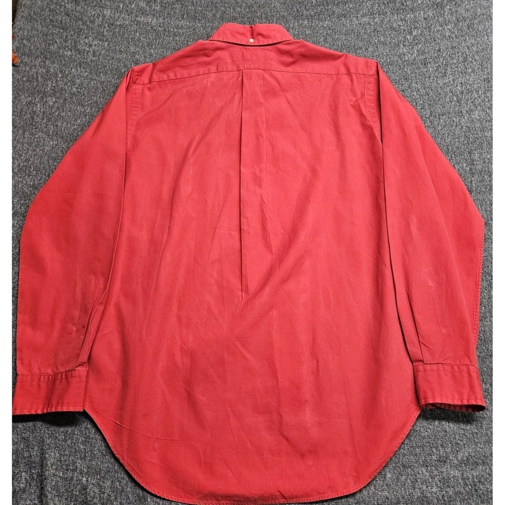 RALPH LAUREN M Classic Double Big Pony Logo Long Sleeves Button Down Red Shirt - Picture 10 of 16